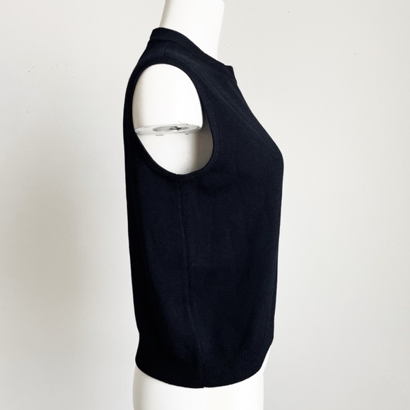 St John Sleeveless Top Basics Black Santana Knit Size M Vintage 90s Retro - Picture 4 of 7